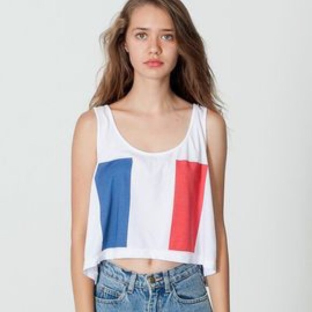 French Flag Cropped Tank Top